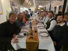 In summer, that station population is large enough that special meals have more than one seating. Here, part of the IceCube team sit down to enjoy Thanksgiving dinner (Kurt Studt, IceCube/NSF)