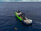 Our vessel out at sea with an AUV