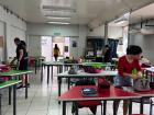 INA students preparing for their presentations