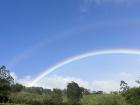 A double rainbow in my backyard!!