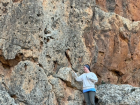 Me with the red rocks I saw on my hike 