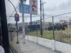 Looking outside from inside a city bus