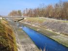 Channel that discharges treated water from the Karlsruhe wastewater treatment plant to the Rhine River