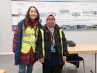 Me and my coworker at the Karlsruhe wastewater treatment plant