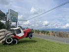 A "willy" is a jeep used to transport people around Salento (this one is just a statue)