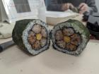 This is a decorative Maki Roll I made in the sushi making workshop!