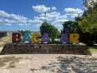 Many cities in Central America have their own name statues like this one, each painted differently!