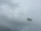 Gloomy skies over the football stadium