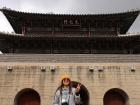 Me in front of a massive gate built to resemble architecture in the Joseon dynasty (1392-1897 AD)