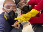 My friend and I collecting water samples