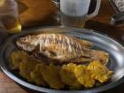 A classic "Oriente" food - Tilapia with "patacones" (also called "mito")