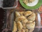 On the left is the meil de chiverre and on the right is the empanada dough while the bottom is the finished product