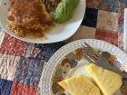 Another typical breakfast with huevos racheros and gallo pinto