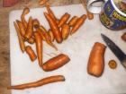 My husband's hobby garden has garnered a sizeable crop of carrots we've been sharing with our family, saving a few from the oil vat to eat raw for ourselves of course! 