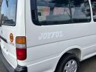 A lot of the taxis have fun stickers, such as this one that says "JOYFUL"