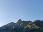 This is "La Nariz del Rostro Maya" (The Nose of the Mayan Face) mountain, which has the appearance of a face with a well-defined nose. Can you spot it?