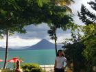 This is one of my favorite places in Guatemala, Lake Atitlan. It is surrounded by "Three Giants" referring to its three surrounding volcanoes, San Pedro, Toliman and Atitlan. I like it because I can do a lot of hiking here! 