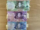 This is what Lesotho's money looks like! I like how the bills are all different colors and sizes because that makes it easy to tell them apart