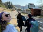 If we travel to South Africa by taxi, we have to walk through the border crossing. Here are some of my friends and I on our way to visit Clarens, South Africa!