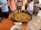 Here's a huge dish of traditional Valencian paella!