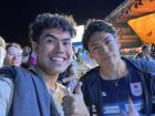 A selfie of me and a professional rock climbing athlete named Tomoa Narasaki