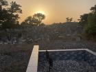 Dramatic view of the village cemetery, where Muslims and Christians are buried 