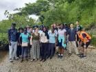 My entire study-abroad group with professors on an island in the Saloum River delta 