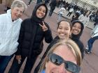 My nana, my mom, my sisters and I at Buckingham Palace in London, England