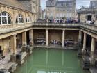 The Roman bathwater comes from hot springs under the ground, but it's green because of algae