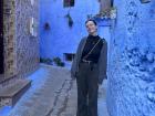 In the blue city of Chefchaouen, Morocco! All of the walls and stairs are required to be painted this shade of blue