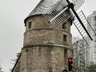 The windmill close to my dorm covered in snow!