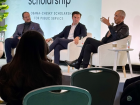 Obama and Brian Chesky (Airbnb CEO) speaking with Voyager Scholarship winners in Chicago 