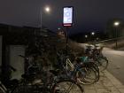 Bikes parked at the train station 