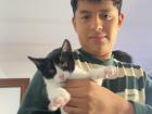 Andres and his pet kitten, Toti! 