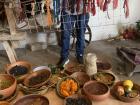 Dried plants and bugs used in dyeing 