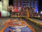 The Zocalo (city center) with decorations and a traditional altar