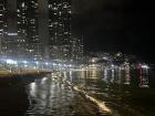 Busan beach at night - the mix of city lights and waves was so peaceful