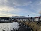 Melted snow on a mountain in Akureyri, Iceland