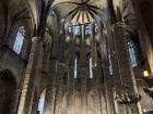 The interior of Santa María del Mar, a basilica in the Catalonian Gothic style