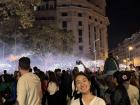 Me staying away from the sparklers during Correfoc, or the fire run, to avoid getting burnt