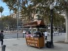 A stand selling roasted chestnuts and sweet potatoes 