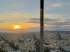 Barcelona at sunset from the observatory in the Torre Gloriès (Gloriès Tower).