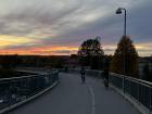 Most people bike or bus around Umeå. There is even a pedestrian and biker-only bridge that connects the university area with downtown Umeå.