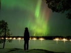 You can see how vivid the Northern Lights at Lake Nydala were.