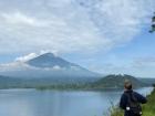 Have you been camping before? This photo is from my first time camping! We slept in a tent on Cyuza Island in the middle of Lake Burera. This was also my first time seeing a volcano in real life! 