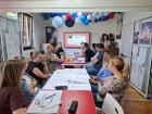 Teaching an English class at the Lignva School in Valjevo
