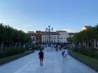 Trees line this hang out spot in the middle of Madrid