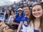 Watching our university soccer game with some friends