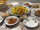 Tagine is named for the pot it is cooked in. There are different types of tagine, but this one is a chicken tagine with vegetables and potatoes, shared together with my host family.