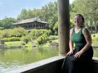 Here I am sitting in the garden at the National Palace Museum in Taipei